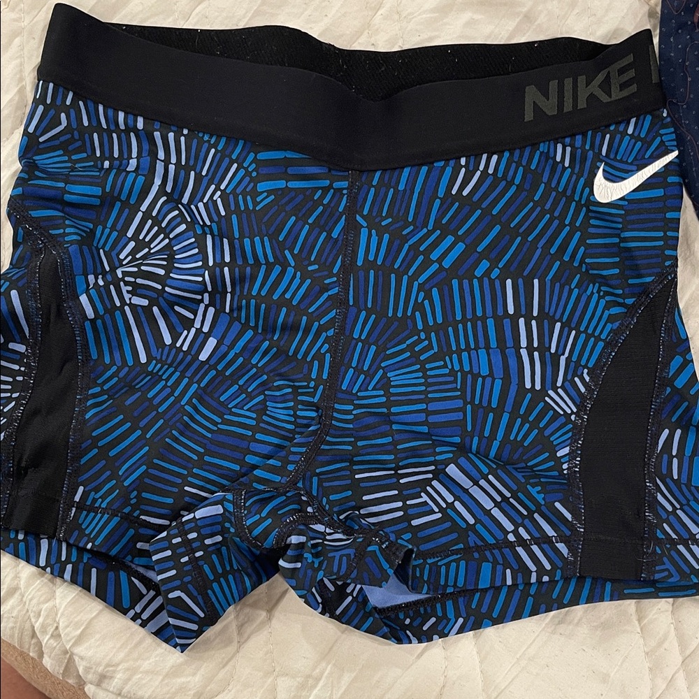 Nike Black and Blue Graphic womens Shorts